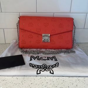 MCM Millie Monogram crossbody in coral/pink